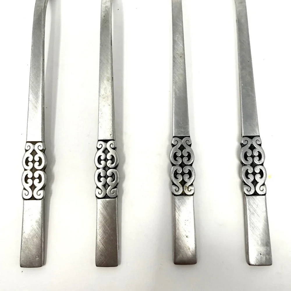 International Stainless Deluxe Danish Scroll Dinner Forks Set of 4 MCM VTG